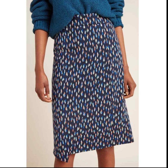 Anthropologie Dresses & Skirts - Anthropologie Maeve Debra Faux Wrap Printed Knit Skirt Sz 10